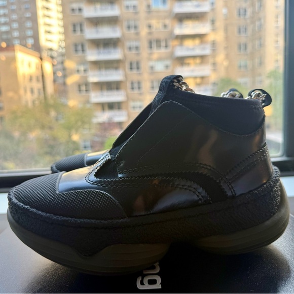 Alexander Wang A1 Platform Slip On Boots Black with Removable Chain - Picture 5 of 9